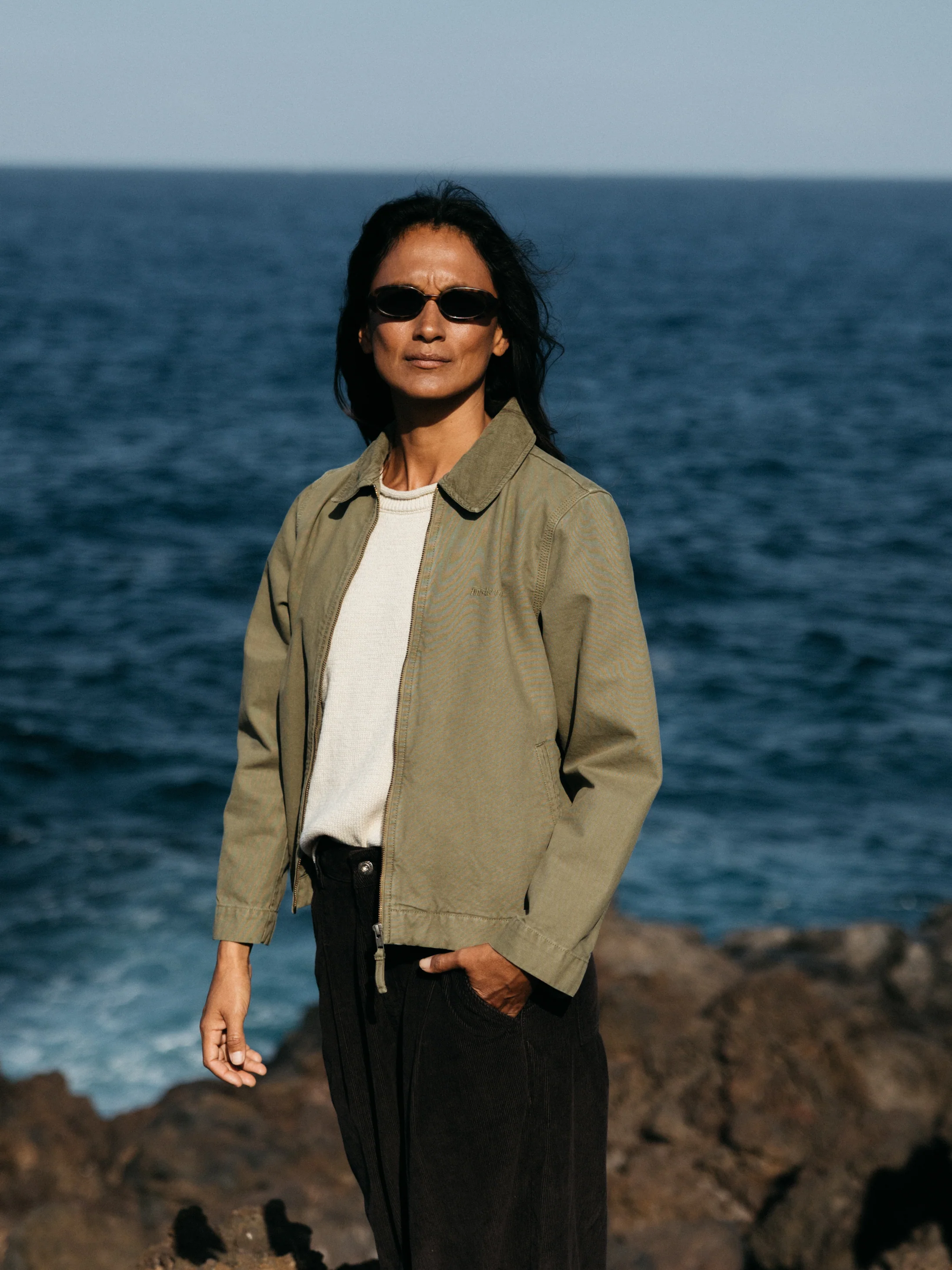Women's Beau Canvas Zip Up Jacket - Image 2