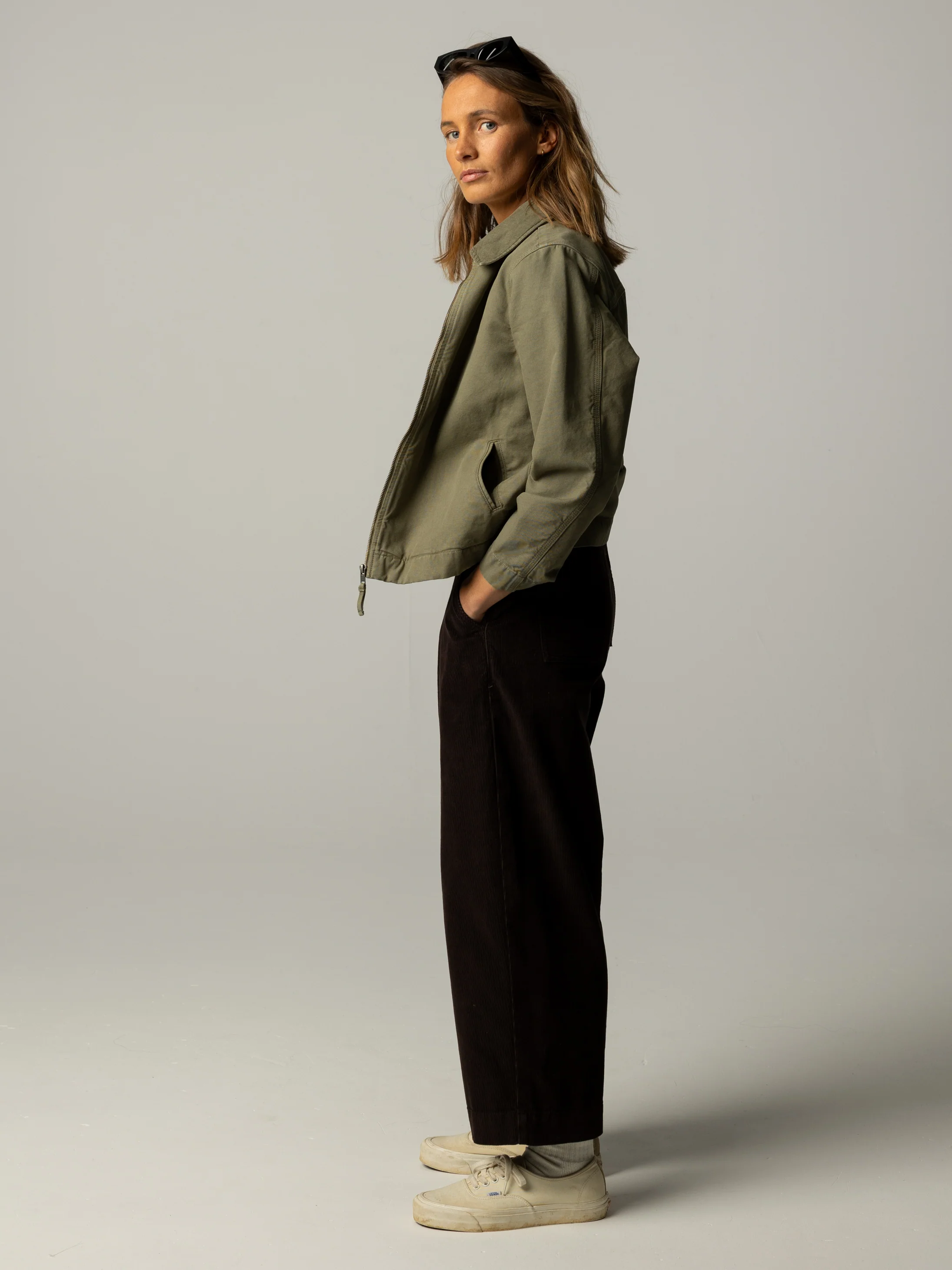 Women's Beau Canvas Zip Up Jacket - Image 4