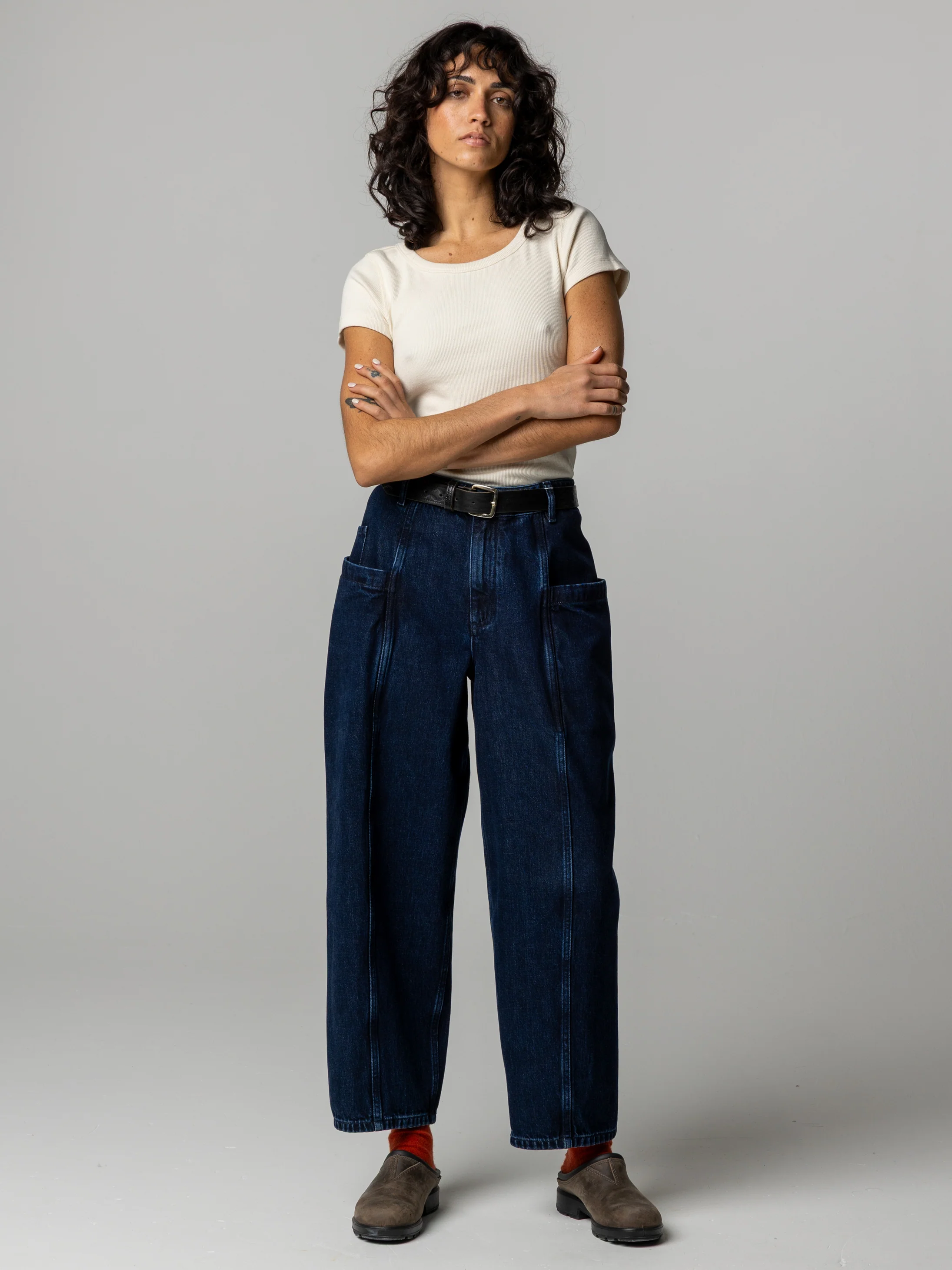 Women's Croft Workwear Denim Barrel Trouser - Image 2