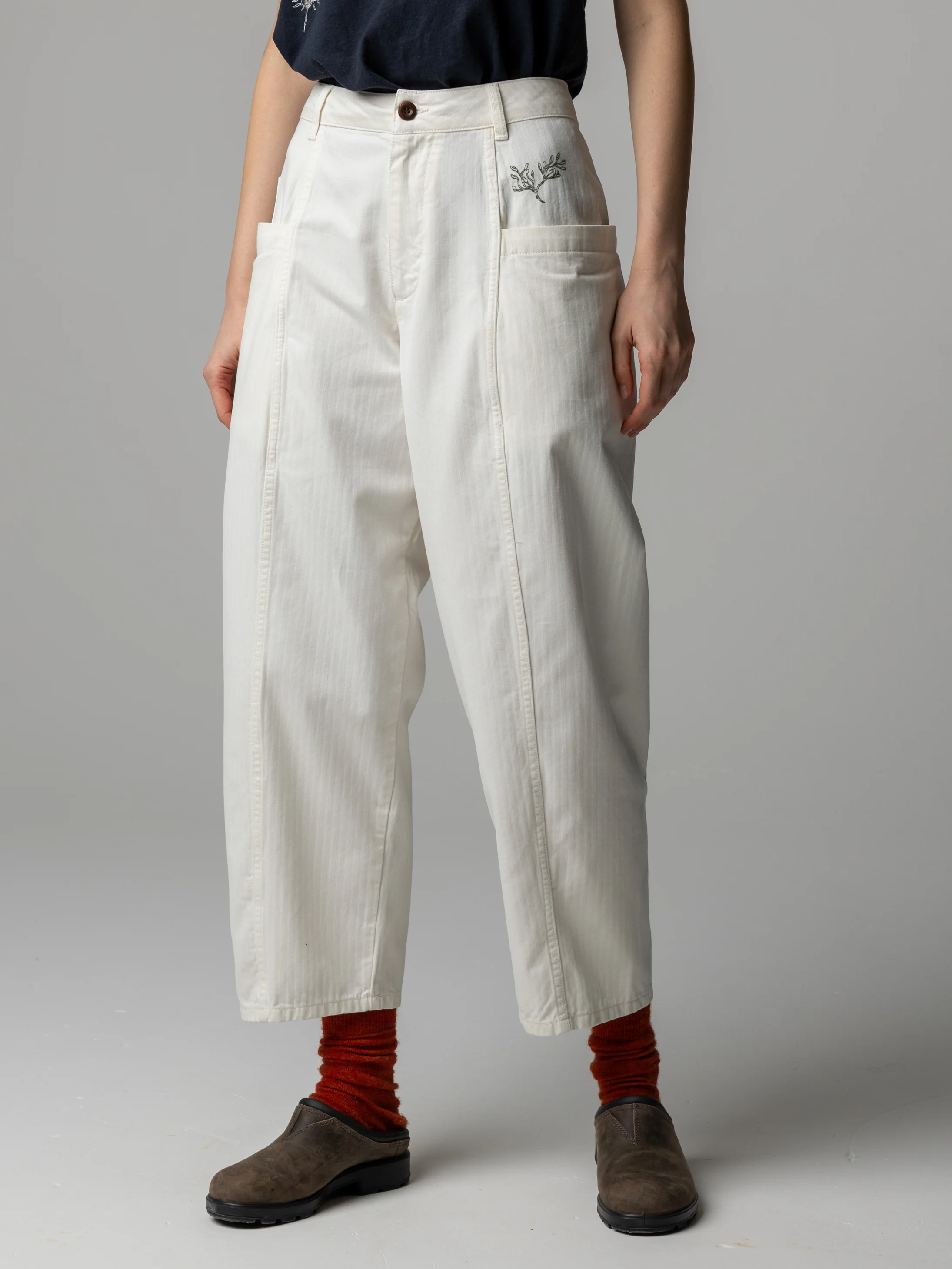 Women's Floral Marine Croft Workwear Barrel Trouser - Image 2