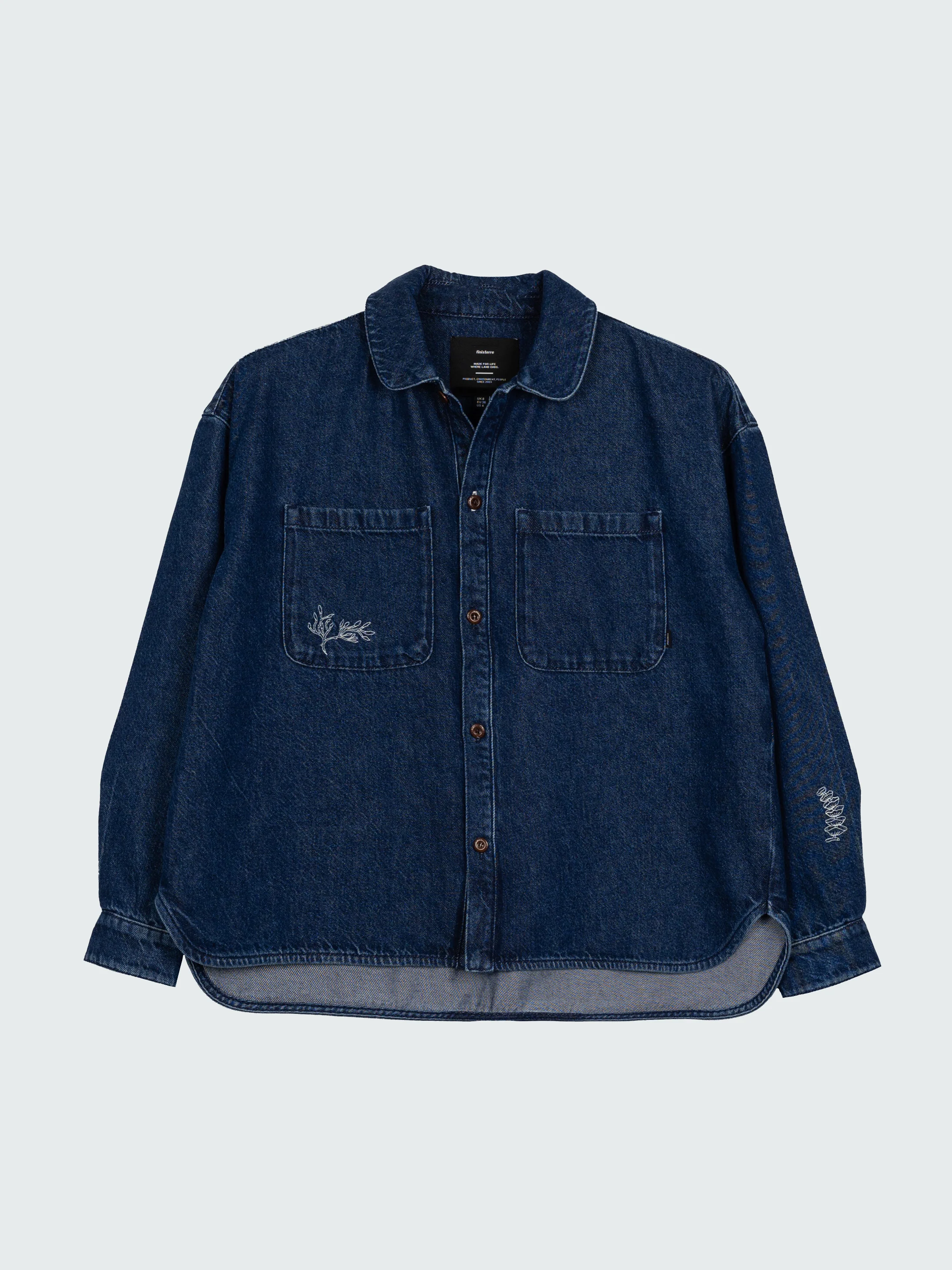 Women's Floral Marine Denim Shirt