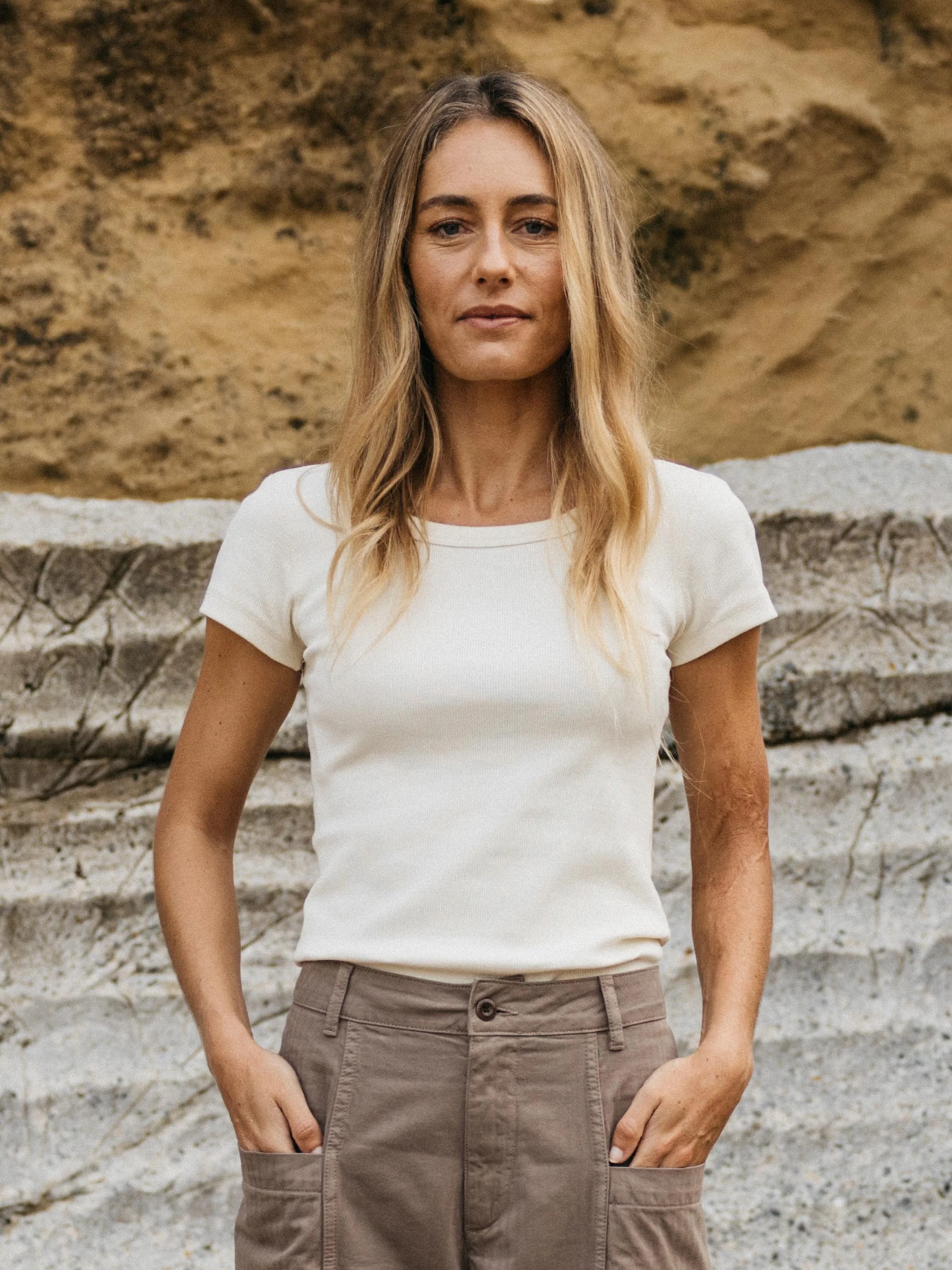 Women's Powes Ribbed T-Shirt - Image 2